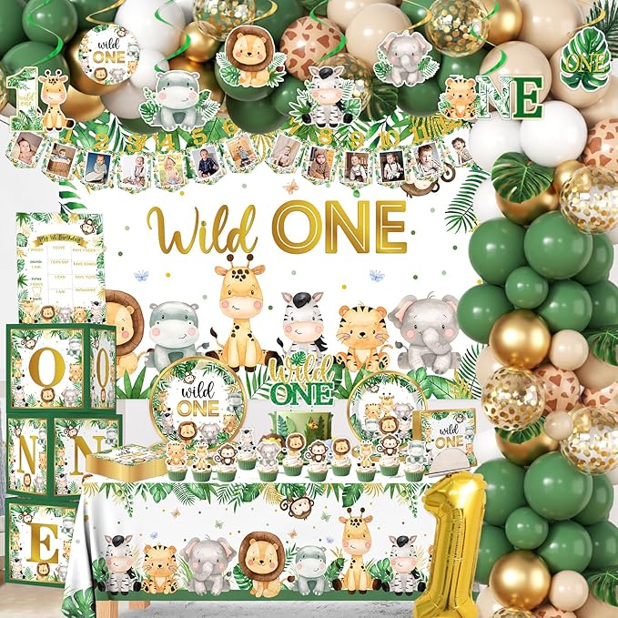 Wild Birthday Decorations Safari Birthday Decorations 239Pcs Wild