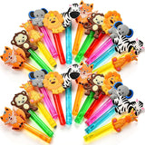 Safari Party Favors 24Pcs Jungle Animals Mini Bubble Wands for Kids