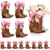 Memorywuu 12 Set Brown Western Cowboy Bow Boots Flower Boxes
