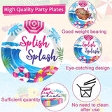 96Pcs Pink Splish Splash Plates and Napkins Summer Pool Birthday