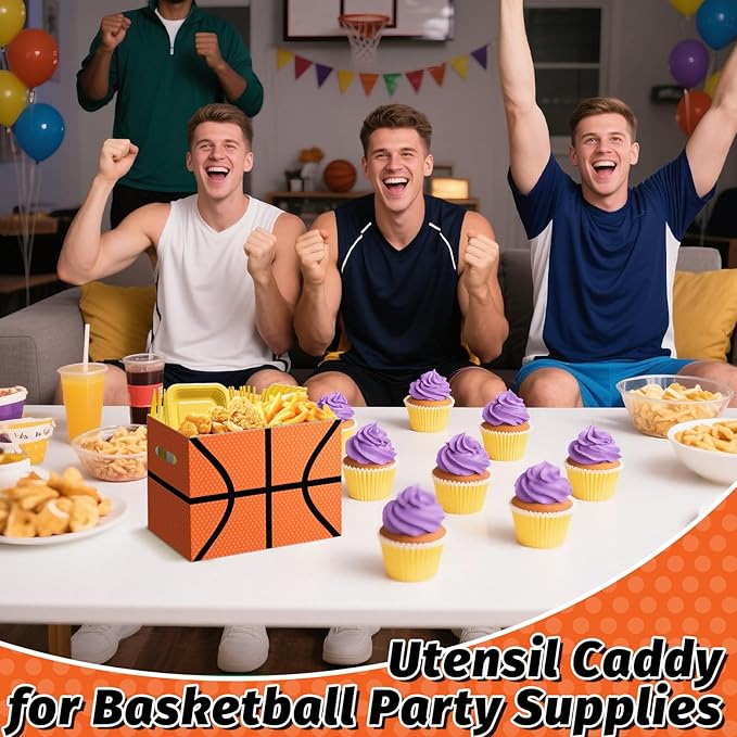 2PCS Basketball Utensil Holder Paper Utensil Caddy for Basketball
