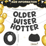 Fulmoon Set of 3 Pre Strung Older Wiser Hotter Glitter Banner Funny Bi