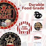 60 Pcs Movie Night Paper Plates 9 Disposable Heavy Duty Now Showing