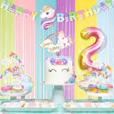 Unicorn 2nd Birthday Party Decorations for Girls Rainbow Banner