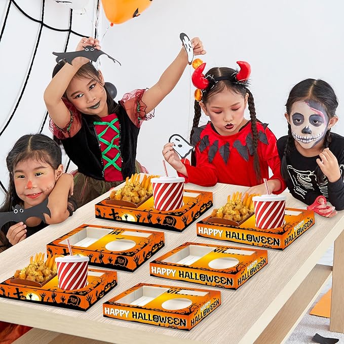 50Pcs Halloween Movie Night Supplies Snack Trays Movie Theater Snack
