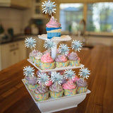Gyufise 30Pcs Foil Firework Cupcake Toppers Sparkle Tinsel Cake #19