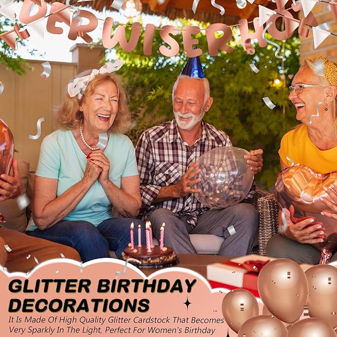 Fulmoon Set of 3 Pre Strung Older Wiser Hotter Glitter Banner Funny #3