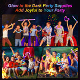 Light Up Glow Sticks Fidget Pop Tubes, 24 Pack Glow in The Dark Party