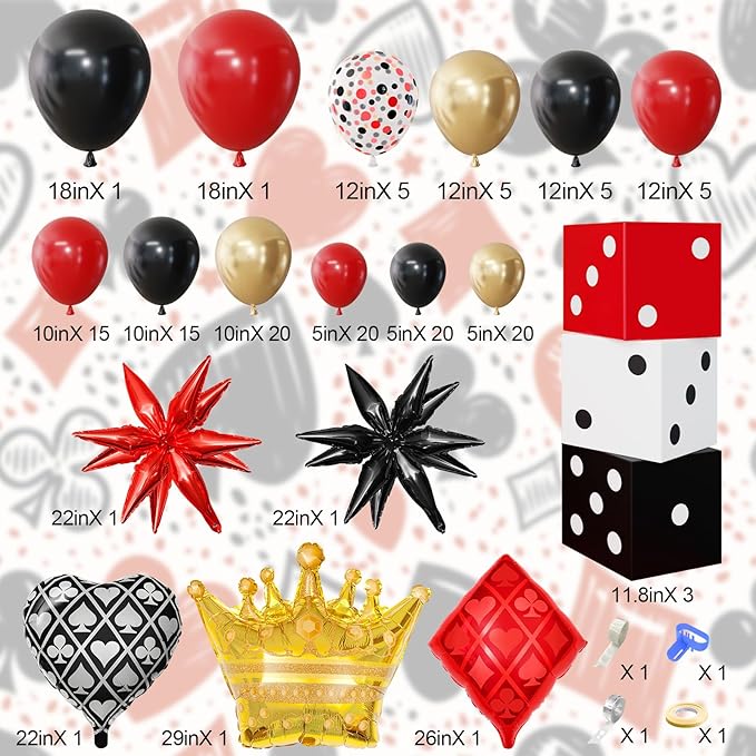 144PCS Dice Favor Boxes Casino Theme Party Decorations Casino