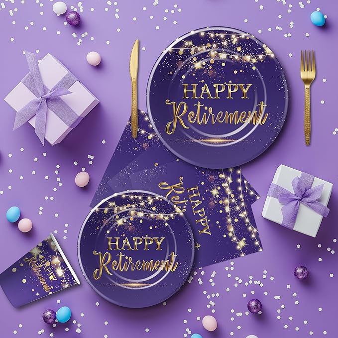 Retirement Decorations Paper Plates And Napkins Party Tableware