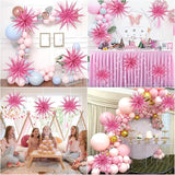 8 Pcs Star Balloons, Huge Pink Explosion Star Aluminum Foil Spike