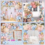 Amandir 153pcs Pink Blue Balloon Garland Arch Kit, Different Sizes 18
