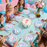 Grencian 96Pcs Mermaid Birthday Party Decorations Mermaid 7th