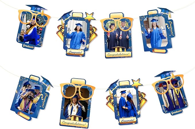 pinkblume Graduation Party Decorations Navy Blue and Gold Grad Photo