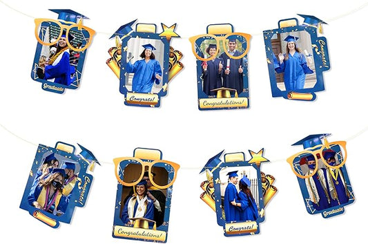 pinkblume Graduation Party Decorations Navy Blue and Gold Grad Photo