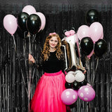 Tinsel Curtain Backdrop Black Birthday & Wedding Decorations 2 Packs