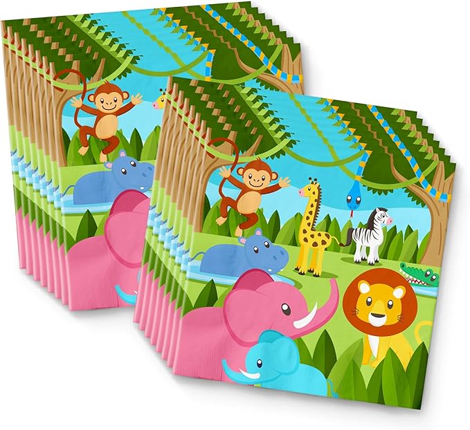 Safari Jungle Theme Birthday Party Decorations Tableware Set Wild