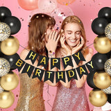 Black Gold Birthday Decorations Gold Party Decorations Set with