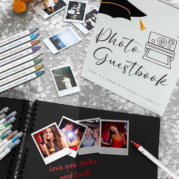 12 Pcs 2026 Graduation Guest Book with Photo Sign Decor 80 Pages