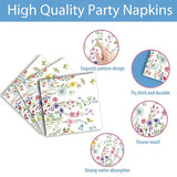 96Pcs Wildflower Plates and Napkins Spring Party Decorations Floral