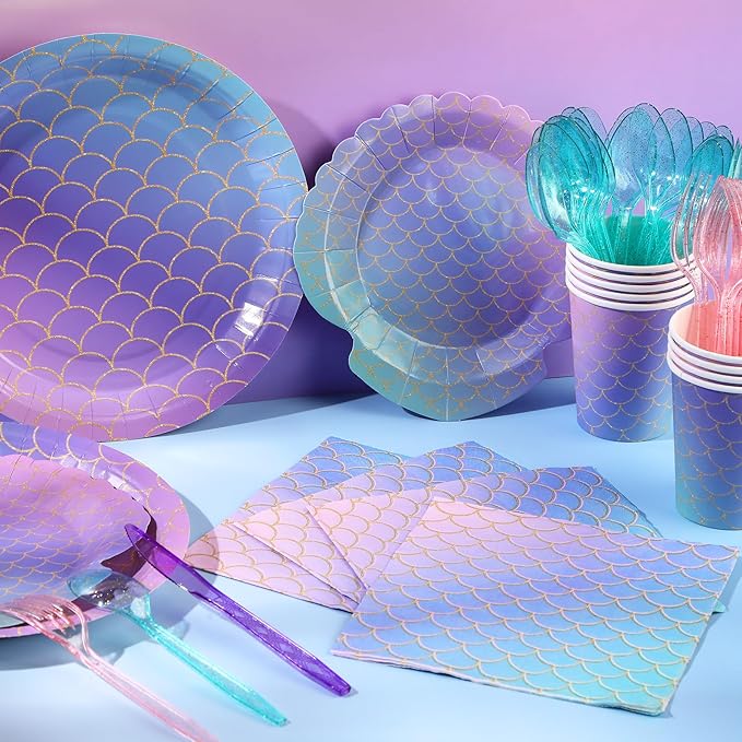 172 Pcs Mermaid Birthday Decorations Mermaid Party Supplies Include