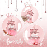 Pink 1st Birthday Table Centerpieces for Baby Girls Rose Gold