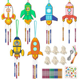 TREACLUB 12PCS Rocket Wind Chime Kit for Kids Make Your Own Space
