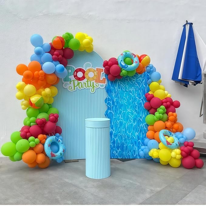 Neon Balloons Arch Garland Kit 138PCS Rainbow Pool Party Balloon