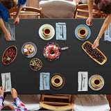 3Pcs Black Rectangle Tablecloth,Disposable Plastic Table
