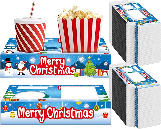 50Pcs Christmas Party Supplies Movie Night Paper Snacks Boxes