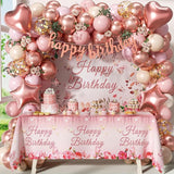 Rose Gold Birthday Decorations Rose Gold Pink Nude Balloons Happy