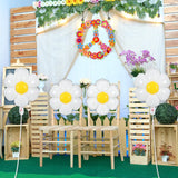 Sotiff 21 Pcs Flower Balloons Daisies Balloons White Groovy Flowe Whit