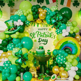 St Patrick's Day Balloon Garland Arch Kit Green Gold White Balloons