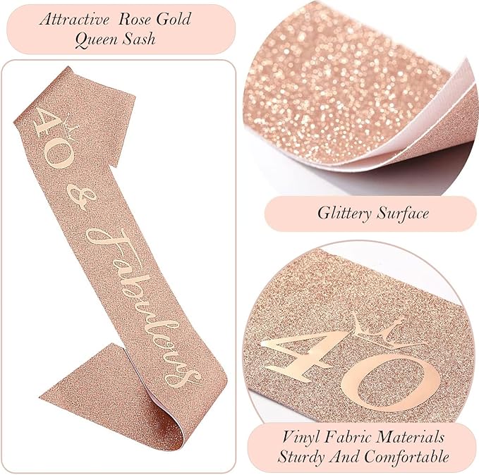 40th Birthday Gifts Decorations for Women Including 40th Happy