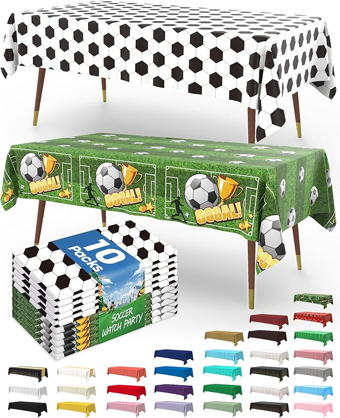 Pureegg Soccer Party Decorations 2026 Plastic Tablecloth Disposable