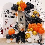 Halloween Balloon Garland Arch Kit 134 pcs Orange Black White Gold