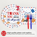 96 Pcs Mailman Retirement Party Decorations Red Blue Mail Happy