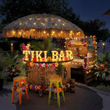 7 Pcs Hawaiian Luau Tiki Party Decoration Tiki Bar LED Light Sign