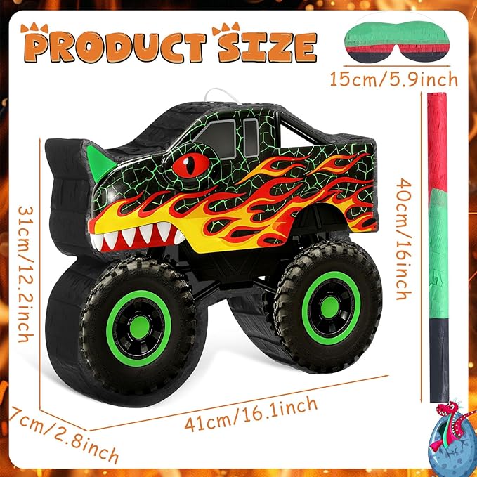 Monster Truck Party Decorations Dinosaur Monster Truck Piñata Dino
