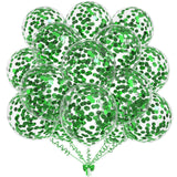 50pcs Green Foil Confetti Balloons,12 inch Latex Balloon with Green