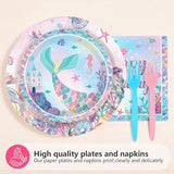 Grencian 96Pcs Mermaid Birthday Party Decorations Mermaid 1st
