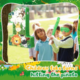 93 Pcs Jungle Safari Party Favors Include Wild One Piñata Stick