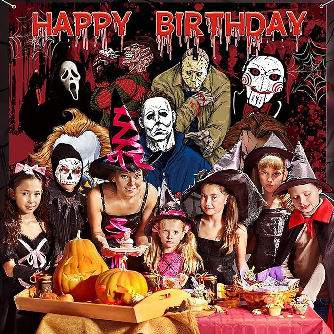Horror Birthday Party Decorations 50 Pcs Halloween Theme Kit with