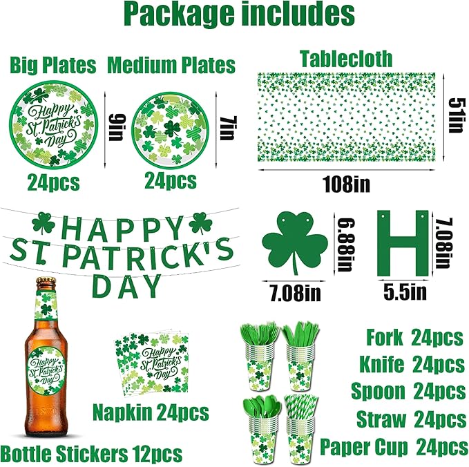 St Patricks Day Plates and Napkins St Patricks Day Decorations Party