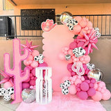 YMSZ Pink and Cow Print Balloons, 67pcs 12 Inch Cowgirl Balloons,