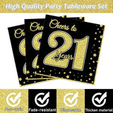 96 Pcs 21st Birthday Party Supplies for 24 Guests Cheers to 21 Years