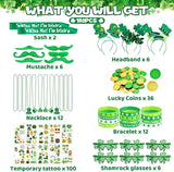 180Pcs St Patrick's Day Accessories Party Favor Set Tattoo Stickers