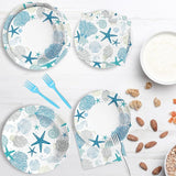 96Pcs Coastal Beach Party Decorations Blue Seashell Starfish Coral
