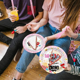 96 pcs Movie Night Party Decorations Pink Movie Night Plates and