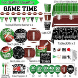 Football Party Decorations Serve 24 189Pcs Football Party Supplies
